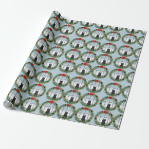 Papel De Presente Gato Observando Pássaros Fúria de Natal