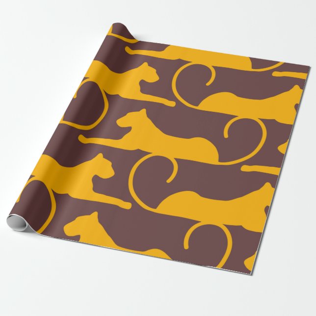 Papel De Presente Gato-Pantera-Pantera-Leopardo-abstrato  (Desenrolado)