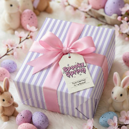 Papel De Presente Gato Pastel Páscoa Lavanda Listrada Alternativa