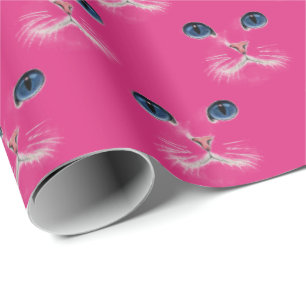 Papel De Presente Gato Persa com Olhos Azuis