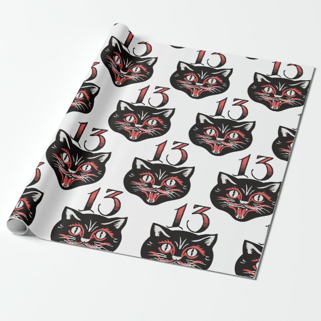 Papel De Presente Gato Preto (Desenrolado)