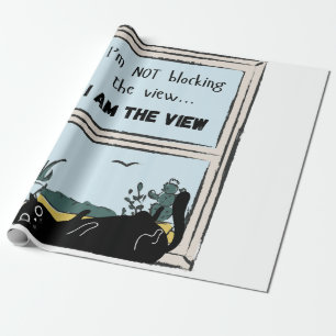 Papel De Presente Gato Preto Engraçado, eu sou a vista
