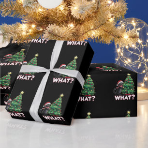 Papel De Presente Gato Preto Engraçado O Que Árvore De Natal De Nata