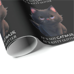 Papel De Presente Gato preto fofo