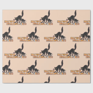 Papel De Presente Gato preto halloween