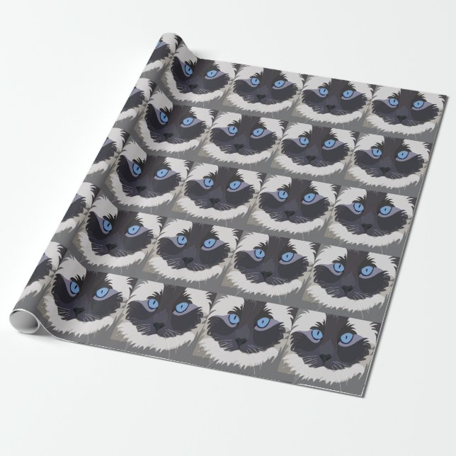 Papel De Presente Gato Ragdoll Kitty Ragdoll  (Desenrolado)