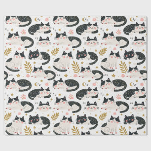Papel De Presente Gatos Adormecidos
