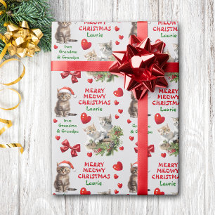 Papel De Presente Gatos Alegres Meowy Natal Neto