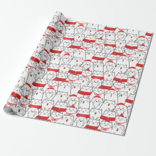 Papel De Presente Gatos Brancos Brancos Brancos Engraçados Presente