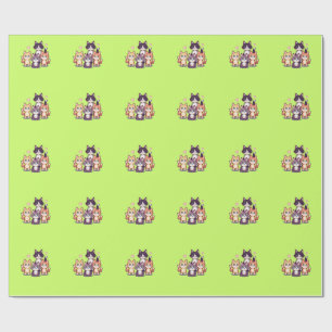 Papel De Presente Gatos Coloridos Pixelados