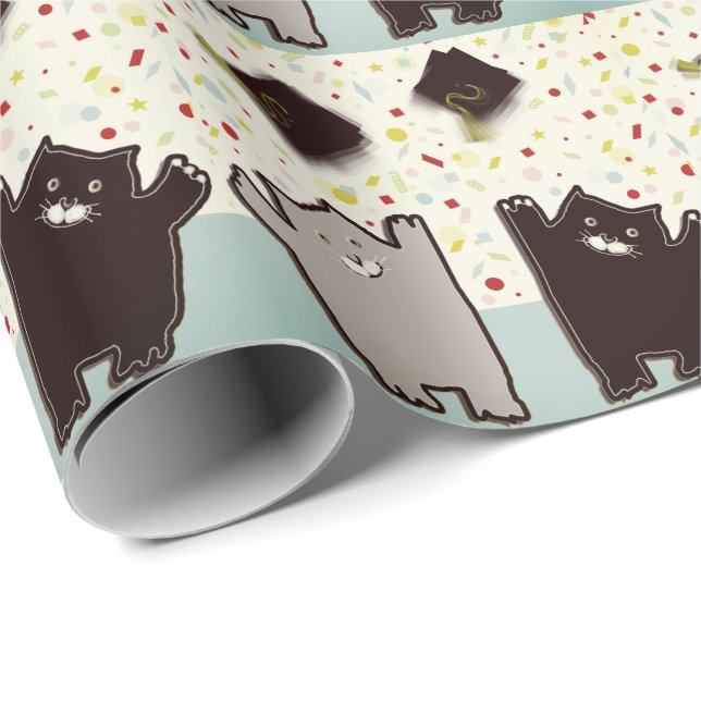 Papel De Presente Gatos Criativos de Formatura (Ponta do rolo)