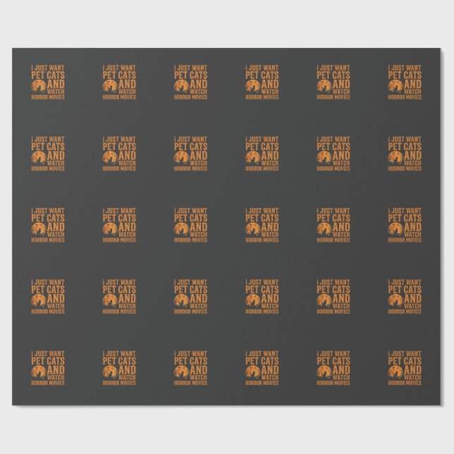 Papel De Presente Gatos de Estimação Filmes de Terror Design de Hall (Aberto)
