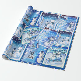 Papel De Presente Gatos de neve