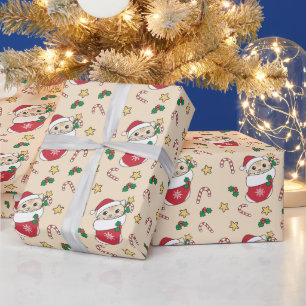 Papel De Presente Gatos De Noite De Natal