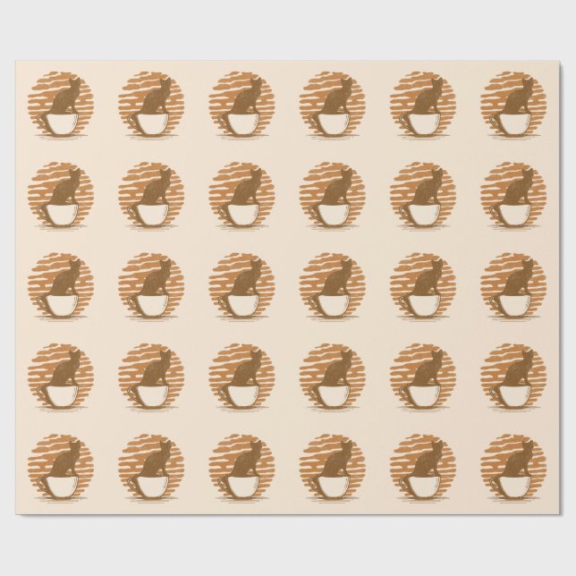 Papel De Presente Gatos E Café (Aberto)