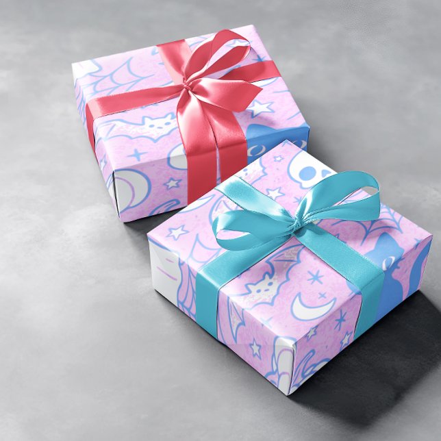 Papel De Presente Gatos e Fantasmas do Halloween (Criador carregado)