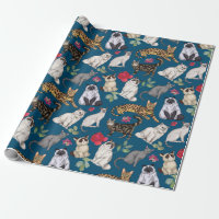 Gatos e flores design