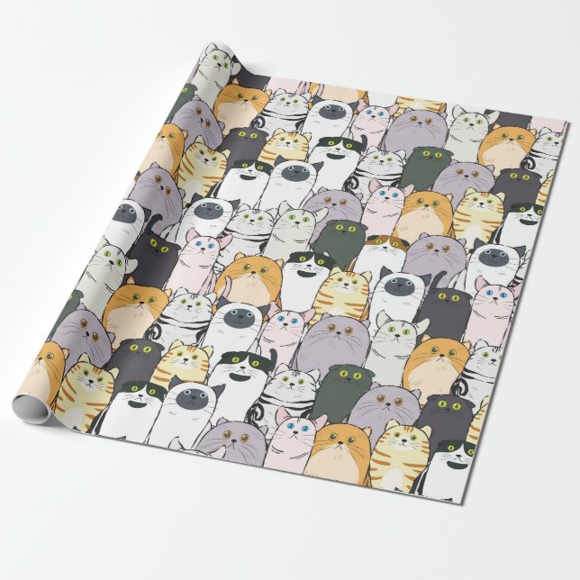 Papel De Presente Gatos e Mais Gatos (Desenrolado)