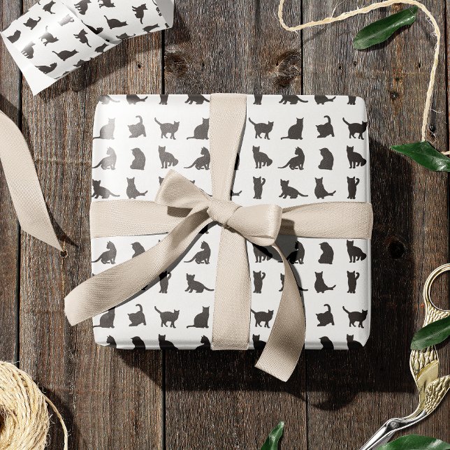 Papel De Presente Gatos em Animais de estimação de silhueta preta (Criador carregado)