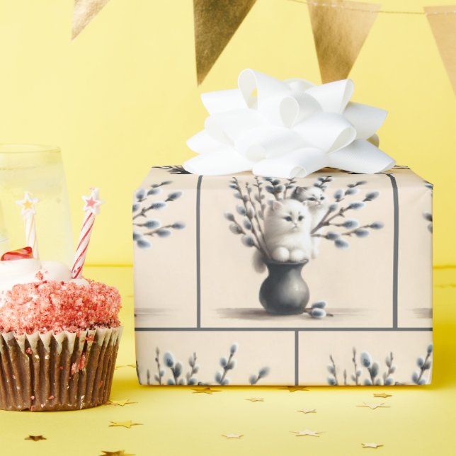 Papel De Presente Gatos Em Catkins (Festa de aniversário)