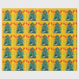 Papel De Presente Gatos engraçados de Natal Árvore Creationarts