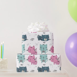 Papel De Presente Gatos Fofos