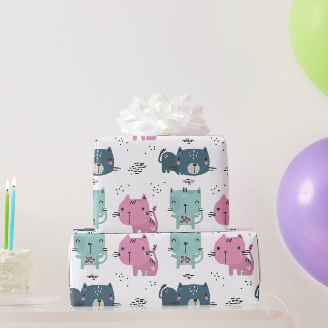 Papel De Presente Gatos Fofos (Presentes para festas)