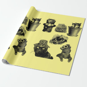 Papel De Presente Gatos Gatinhos Imagens de Arte de Animais