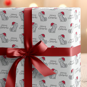 Papel De Presente Gatos Gatinhos Natal Santa Bonitinhos