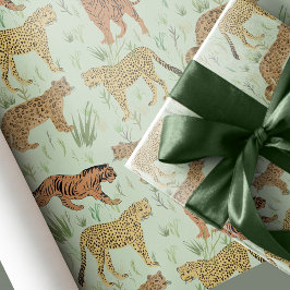 Papel De Presente Gatos Grandes Na Grama
