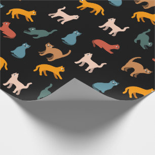 Papel De Presente Gatos no preto