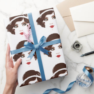 Papel De Presente Gatsby Dourado Flapper Birthday Chá de panela Part