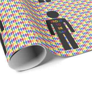 Papel De Presente Gay LGBTQ - Silhueta e Homens Arco-íris