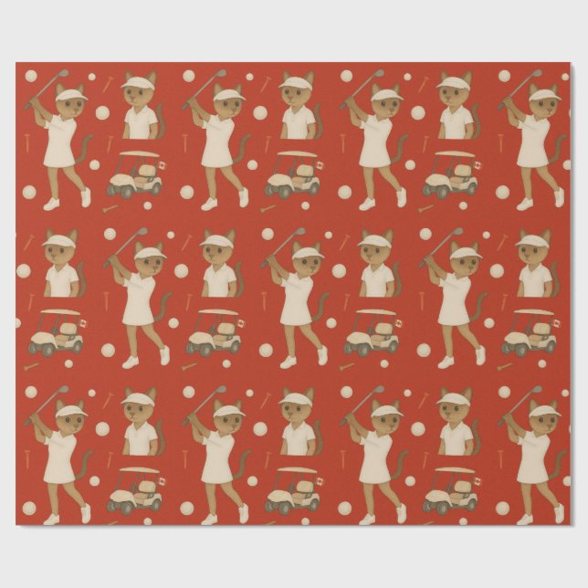 Papel De Presente Gear de Golfe no Dia do Canadá para amantes de gat (Aberto)