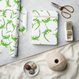 Papel De Presente Gecko Lizard Reptile Pattern