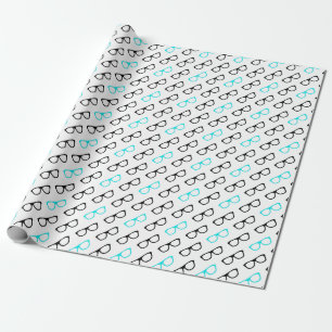 Papel De Presente geek azul de óculos geeks