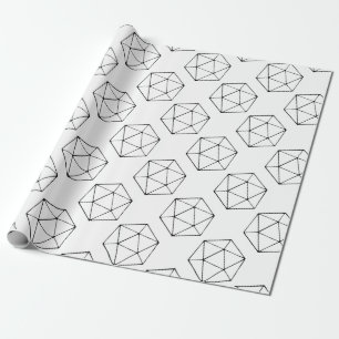 Papel De Presente Geek Mínimo de Design para Jogador D20