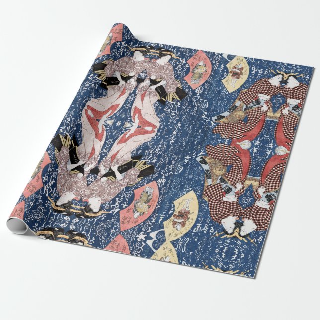 Papel De Presente Geisha de História Japonesa (Desenrolado)