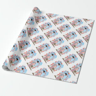 Papel De Presente Geisha perto de sakura