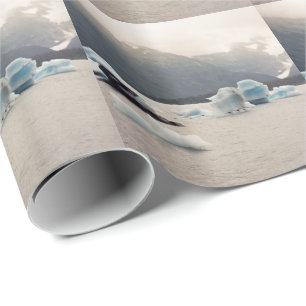 Papel De Presente Gelo azul