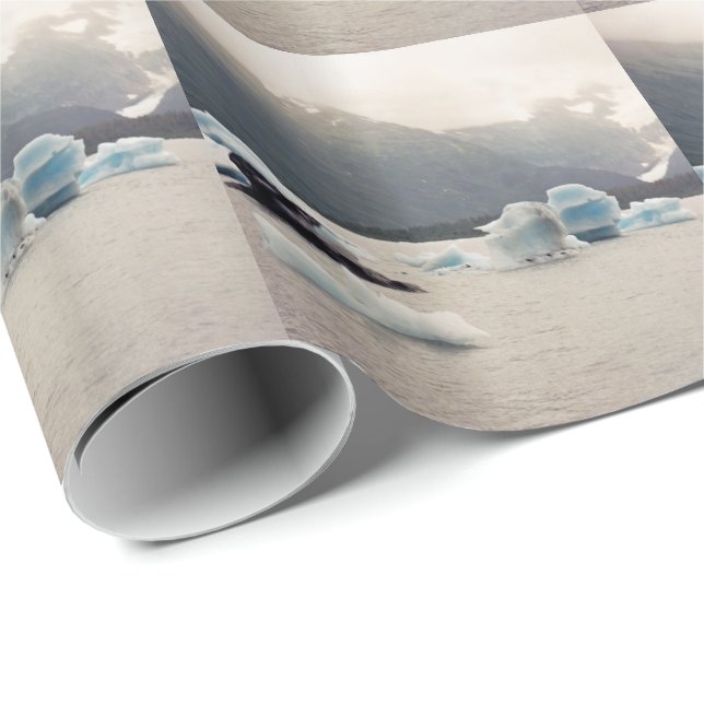 Papel De Presente Gelo azul (Ponta do rolo)