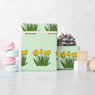 Papel De Presente Gêmeas Florais Amarelas no Blogue