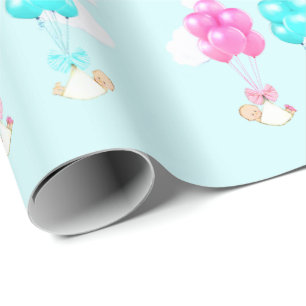 Papel De Presente gêmeos de menina e de menino