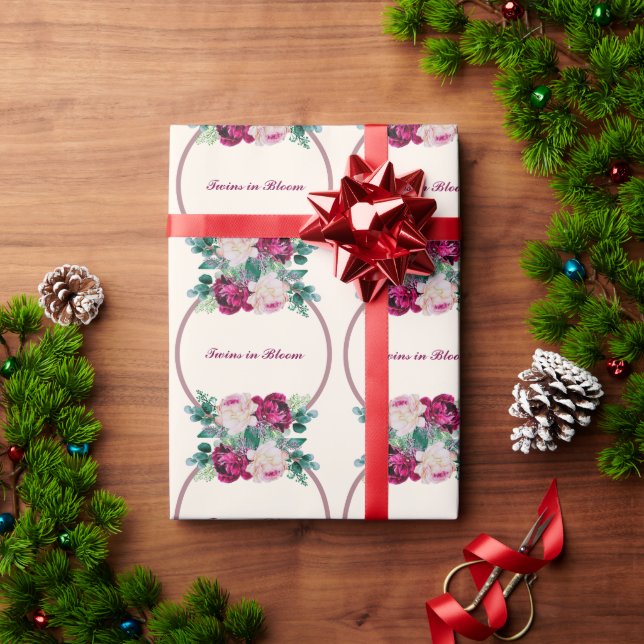 Papel De Presente Gêmeos no Chá de fraldas Bloom (Presente de Natal)