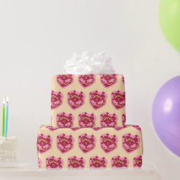 Papel De Presente Gemini Zodiac Coquette Heart Cake