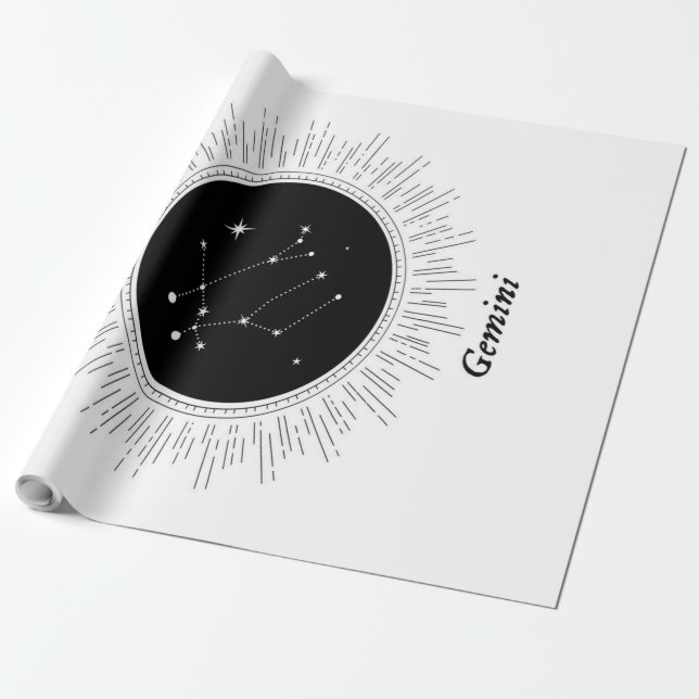 Papel De Presente Gemini Zodiac Sinaliza Canvas | Presentes de Excel (Desenrolado)