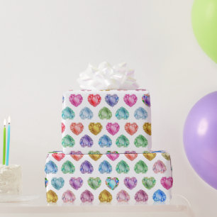 Papel De Presente Gemstone Colorful Divertimento Girly Gemstone Coca