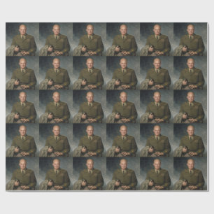 Papel De Presente General Dwight Eisenhower 5 Star - Retrato Pintado