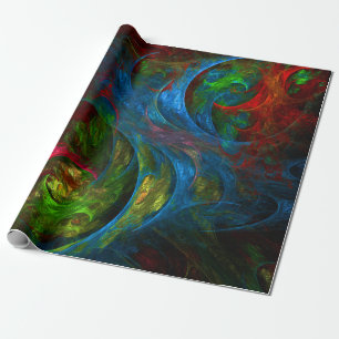 Papel De Presente Genesis Blue Abstrato Art