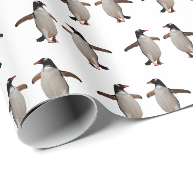 Papel De Presente Gentoo Frenzy Wrapping Paper (escolha a cor) (Ponta do rolo)